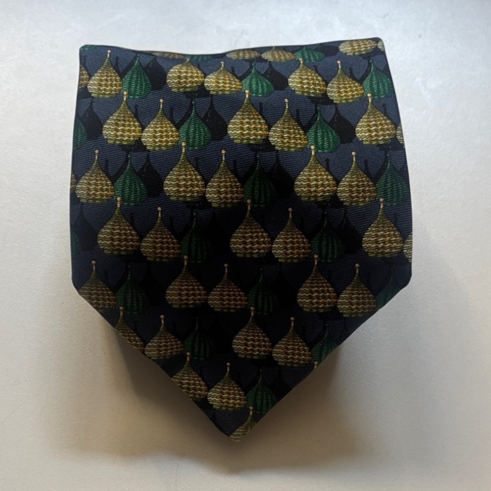 Chopard Tie with Green and Gold Pattern - Picture 4 of 9